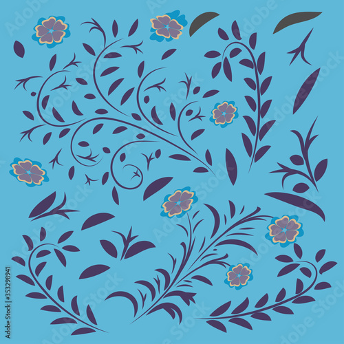 Wallpaper Mural seamless floral pattern backgrounds with leaves and flowers vector design Torontodigital.ca