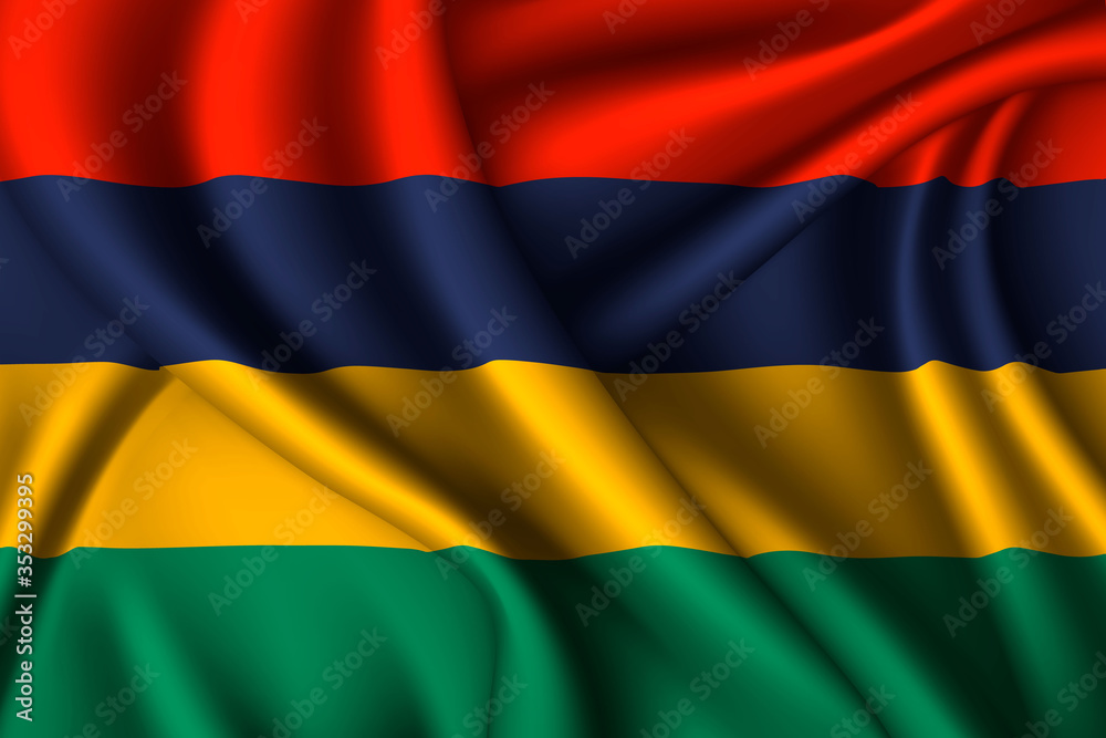 Fototapeta premium mauritius national flag of silk.