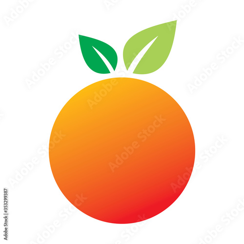 fresh orange fruit logo design