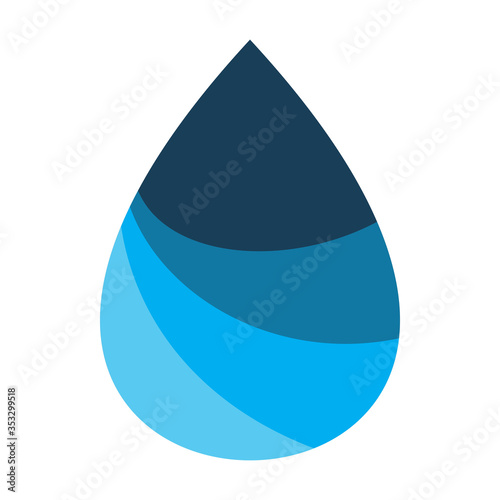 water drop ocean color logo design