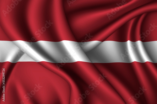 latvia national flag of silk. Template for your design