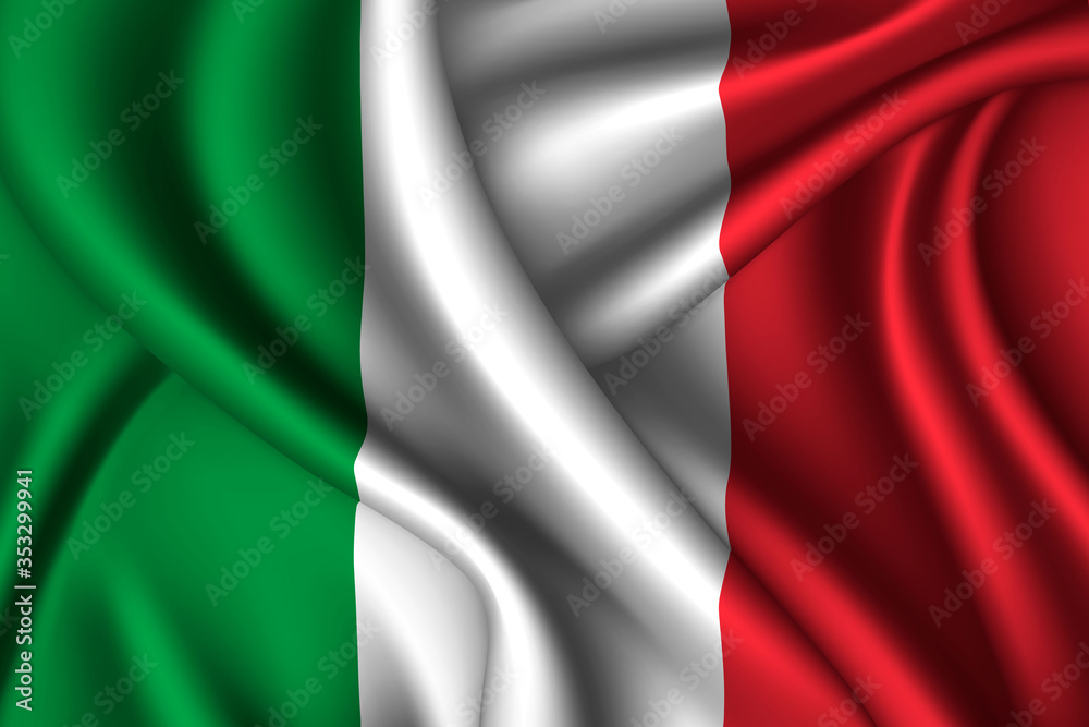 italy national flag of silk. Template for your design