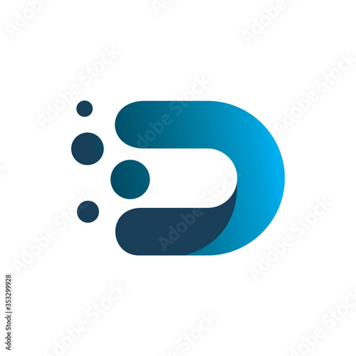 letter d bubble color pixel logo design