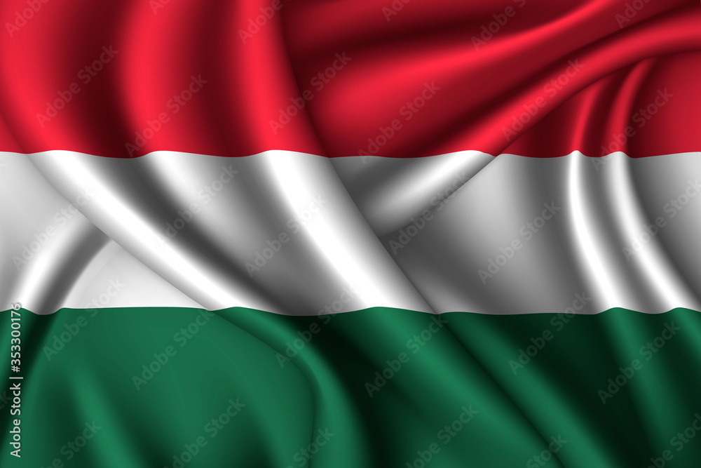 Hungary national flag of silk. Template for your design