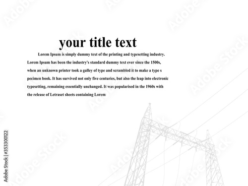 Vector. Electric power system. presentation, and advertisement. The picture shows a network of interconnected electrical systems in all areas. Symbols, steps for successful business planning Suit