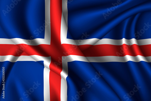 iceland national flag of silk. Template for your design