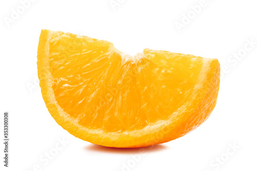 Natural orange fruit cut in half isolated on white background with clipping path.