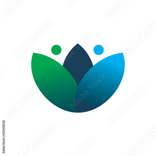 nature leaf healthy people color logo design