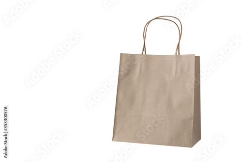 Brown paper shopping bags, isolated on a white background with clipping path