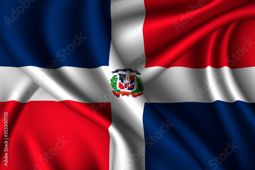 dominican republic national flag of silk. Template for your design
