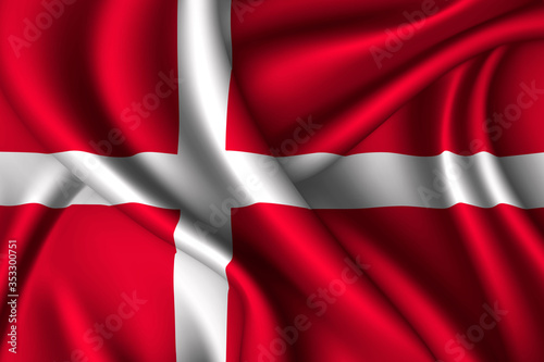 denmark national flag of silk. Template for your design