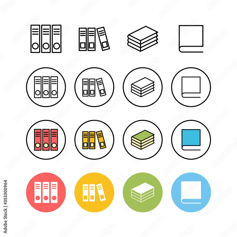 set of Library icons. Book icon vector set of Library icons. Book icon vector
