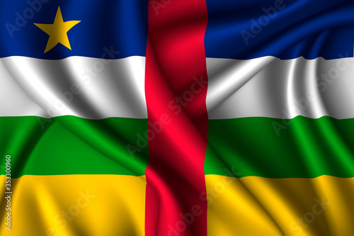 central african republic national flag of silk. Template for your design