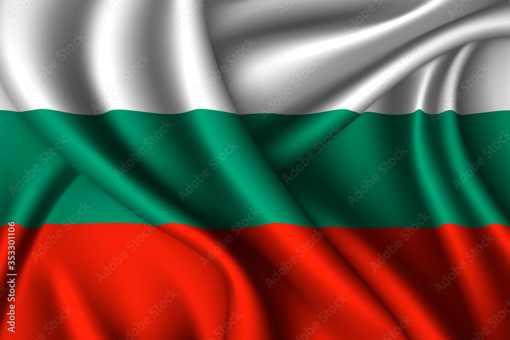 Bulgaria national flag of silk. Template for your design