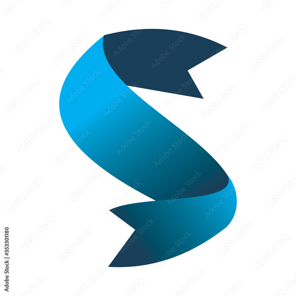 blue color letter s ribbon logo design blue color letter s ribbon logo design