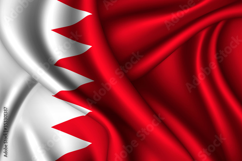 Bahrain National flag of silk Template for your design