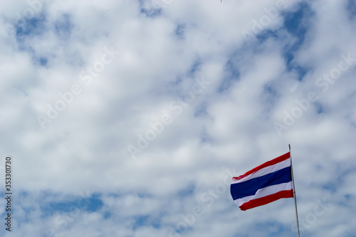 thai flag on sky and cloud