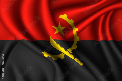 angola national flag of silk. Template for your design
