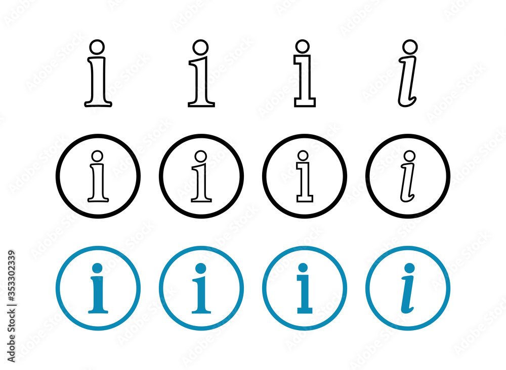 set of Information icons . Info sign. About us
