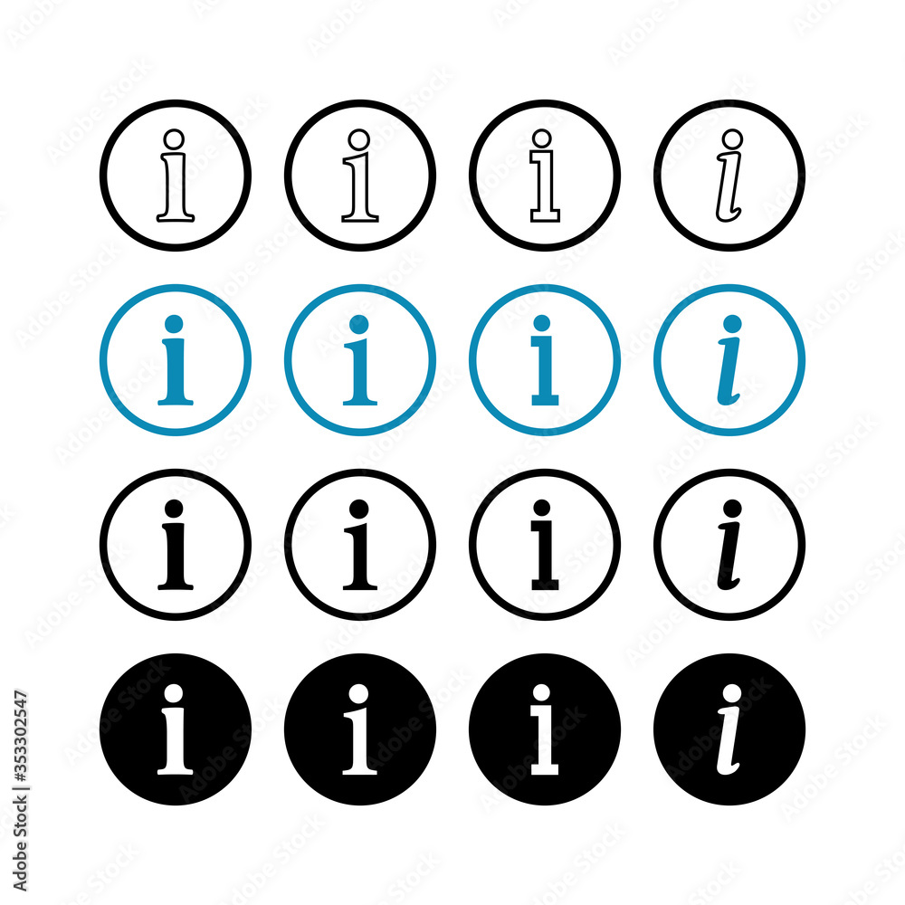 set of Information icons . Info sign. About us set of Information icons . Info sign. About us