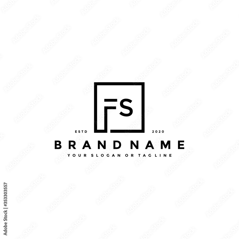 letter FS logo design vector Stock Vector | Adobe Stock
