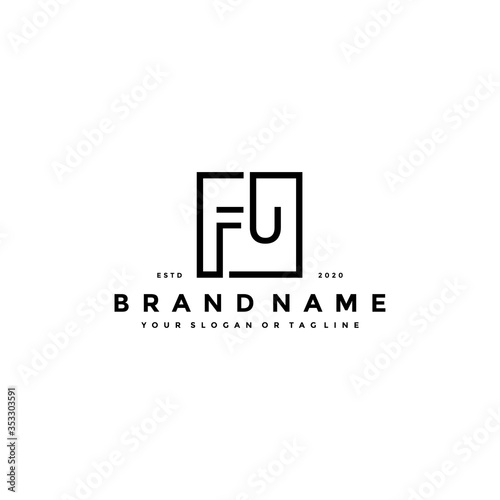 letter FU logo design vector