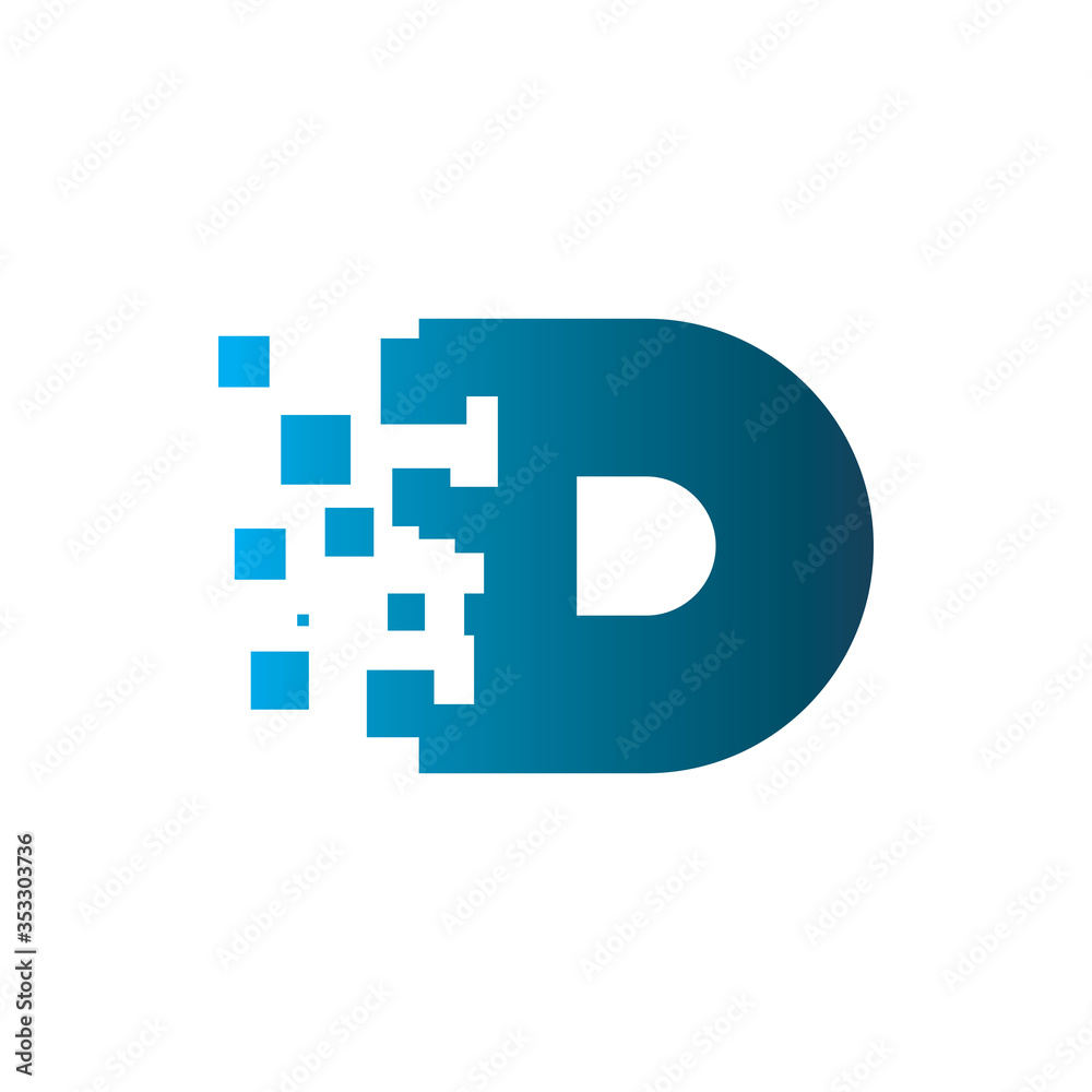 letter d motion digital pixel square logo design letter d motion digital pixel square logo design