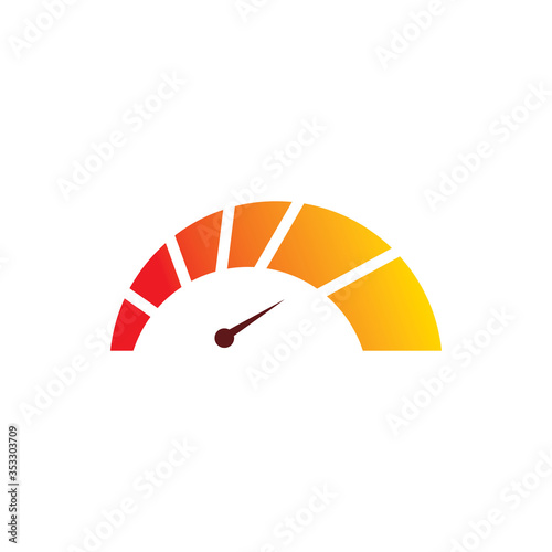full color speedometer max speed logo design