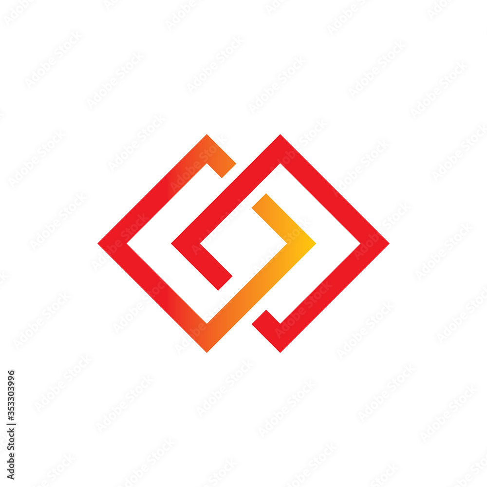full color infinity diamond chain line logo design full color infinity diamond chain line logo design