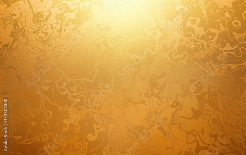 Golden paint swirl abstract texture. Liquid pattern. Shiny yellow background.