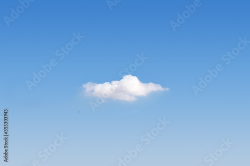 one clound with blue sky background photo