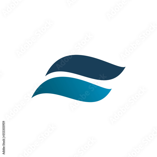 blue wave color shape logo design