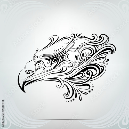 The head of an eagle in the ornament