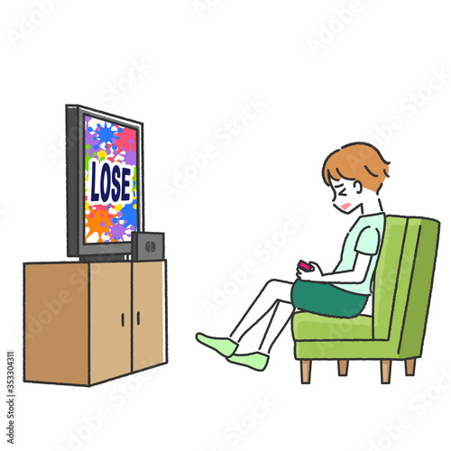 Children playing video games in the room