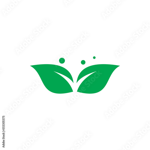fresh green nature leaf logo design