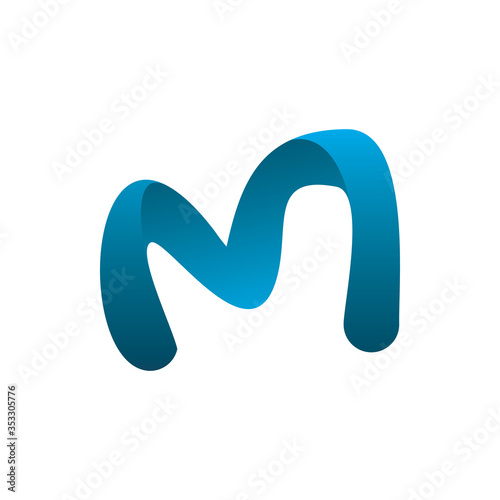 blue letter m color logo design