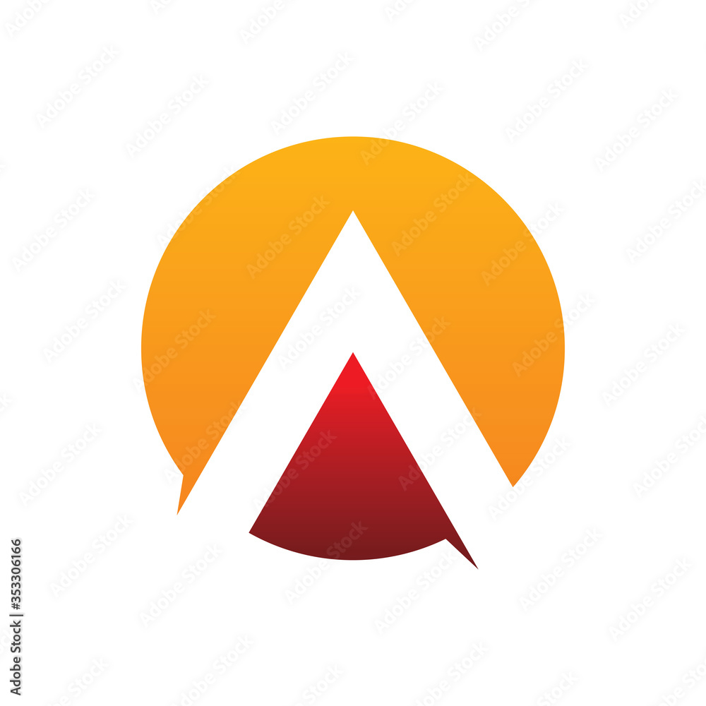 full color circle triangle letter a logo design full color circle triangle letter a logo design