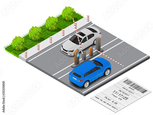 Isometric Parking electronic payment station, access control system