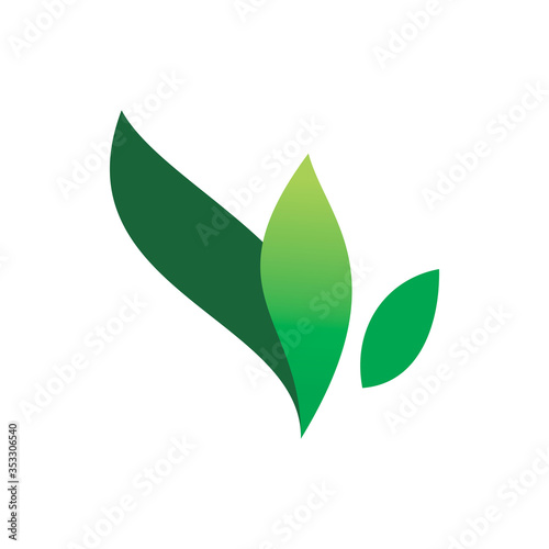modern green nature leaf logo design