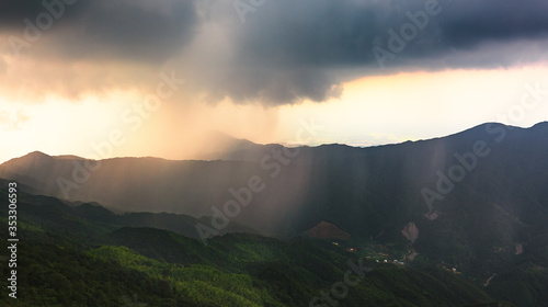 Storms during the rainy season in the queya mountain in Heyuan, Guangdong, China