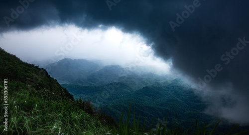 Storms during the rainy season in the queya mountain in Heyuan, Guangdong, China