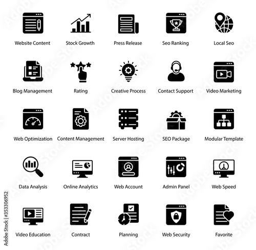 Web Design Solid Icons Pack 