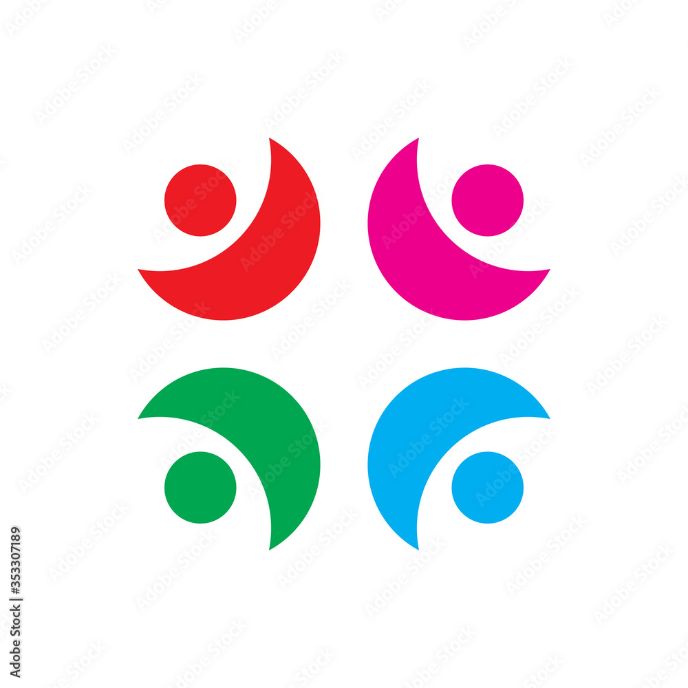 creative color people community logo design
