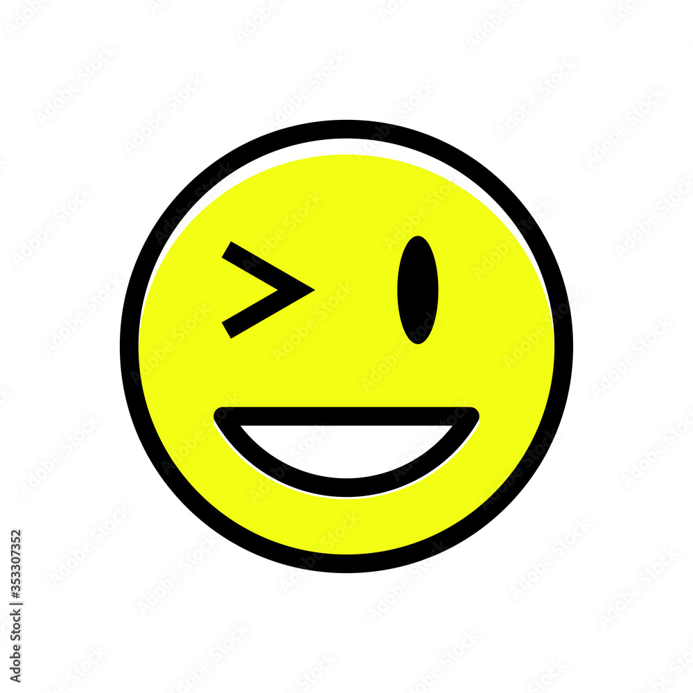 Fototapeta premium Happy smile emoticon icon