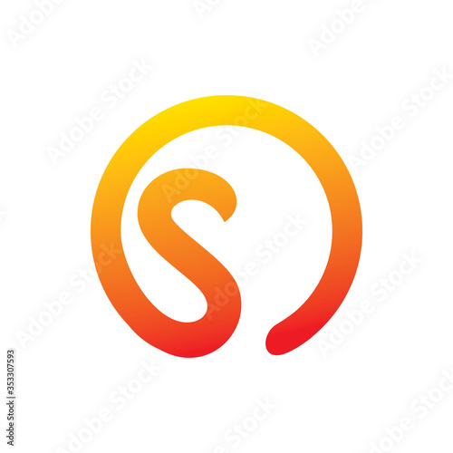 letter s full color circle logo design