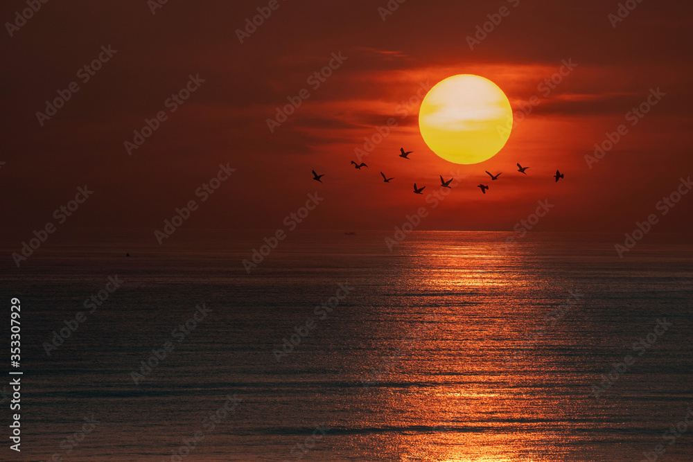 sunset over the sea