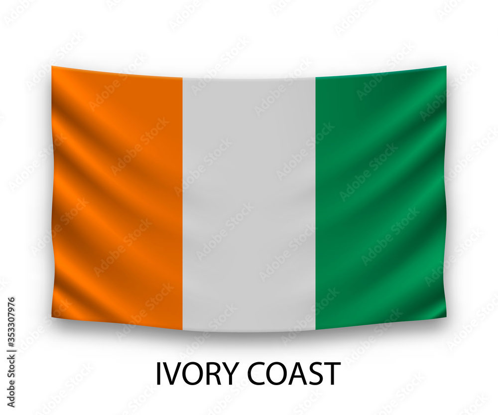 Hanging silk flag ivory coast