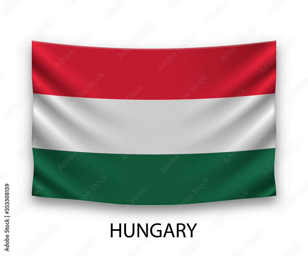 Hanging silk flag Hungary
