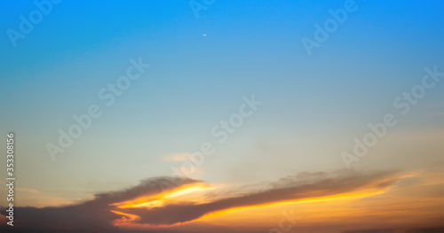 twilight landscape sunset red sunbeam blue sky background © sarayutoat