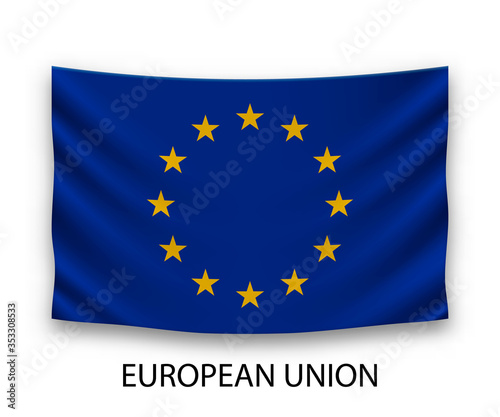 Hanging silk flag european union